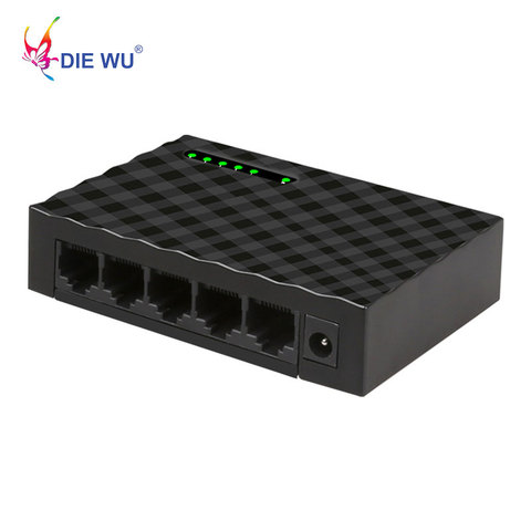 DIEWU – commutateur réseau Ethernet rapide RJ45 5 ports, 10/100Mbps, plug and play, Full/Half duplex, TXE029, prix d'usine ► Photo 1/4