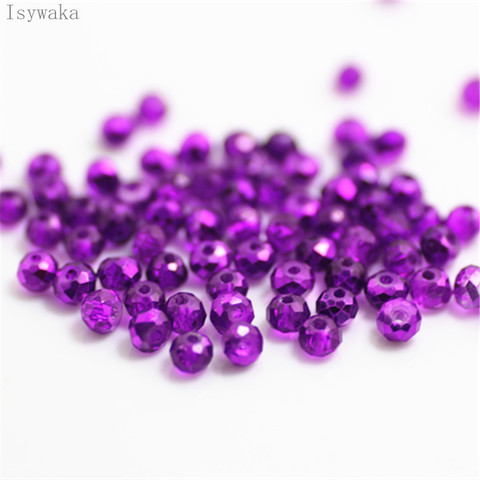 Isywaka Ran violet rouge couleurs 3x4mm 145 pièces Rondelle autriche facettes cristal perles de verre entretoise en vrac perles rondes fabrication de bijoux ► Photo 1/6