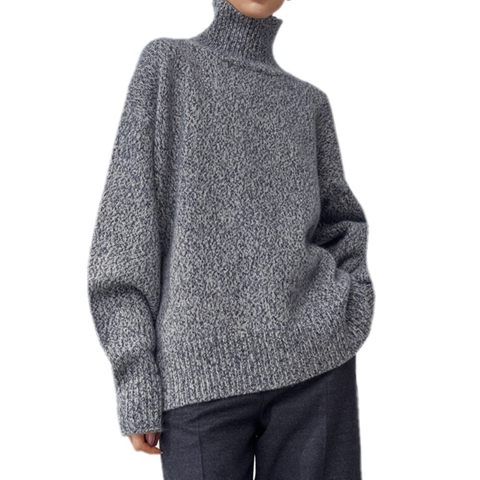 Pull épais en laine pour femmes, pull à manches longues et col roulé, pull ample en tricot, hiver 2022 ► Photo 1/6