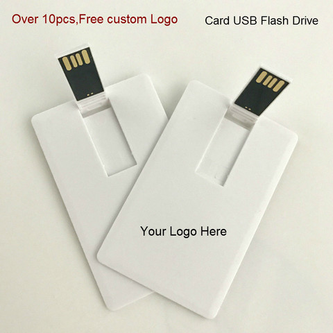 Lecteur Flash de carte de crédit USB 4 go 8 go 16 go 32 go, 10 pièces avec logo gratuit, clé USB personnalisable, clé créative de qualité supérieure ► Photo 1/6