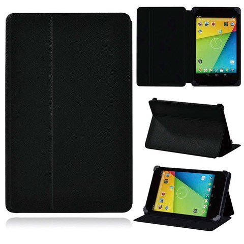 Coque pliable en cuir Pu pour tablette, pour Google Nexus 7 1er Gen 2012/2e Gen 2013/9, 8.9 pouces, noir pur, coque + stylet gratuit ► Photo 1/6
