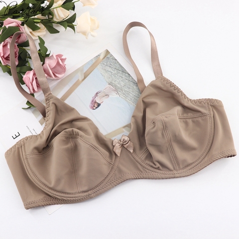 PariFairy – soutien-gorge de couleur unie pour femmes, sous-vêtement confortable, couverture complète, Lingerie, grande taille 36-48 C D DD E Cup ► Photo 1/6