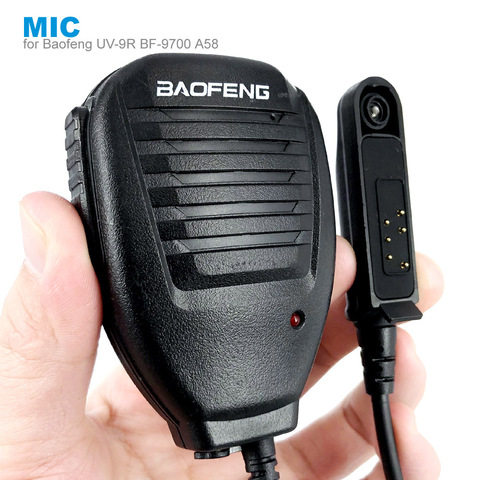 PTT Bandoulière Micro Haut-Parleur Mic pour BAOFENG A58 BF-9700 UV-9R Plus GT-3WP R760 82WP Étanche Talkie-walkie Radio Bidirectionnelle ► Photo 1/6