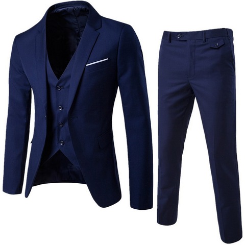 Ensemble classique 3 pièces pour homme, Blazer, gilet et pantalon, costume d'affaires, soirée de mariage, automne ► Photo 1/6