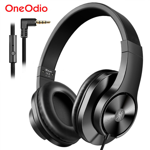 Oneodio T3 casque filaire sur l'oreille casque avec Microphone stéréo basse écouteur réglable casque pour téléphone portable ► Photo 1/6