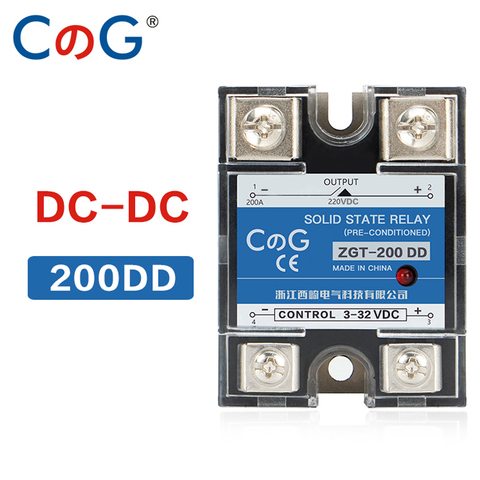 CG SSR-200DD 200a 220V 380V 600V, grande tension, monophasé, contrôle JGX DC, dissipateur de chaleur, 3-32V DC vers 5-220V DC DD, relais solide ► Photo 1/5