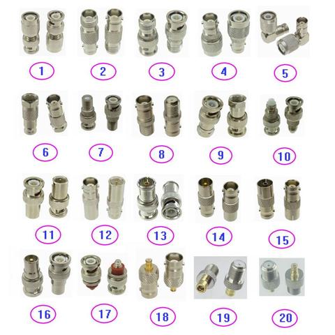 Adaptateur BNC F TV vers TNC / F TV / FME / IEC PAL DVB-T / Microdot L5 / MCX/SMB, prise mâle et femelle, Jack RF Coaxial ► Photo 1/1