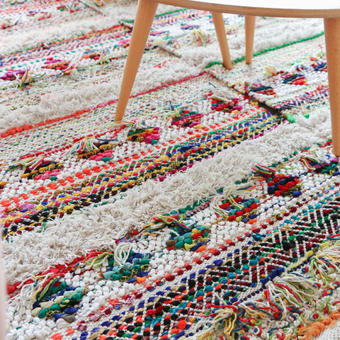 Grands tapis pour chambre indien tissé à la main coton tapis salon Style ethnique tapisserie Plaid Alfombra moderne décoration de la maison ► Photo 1/6