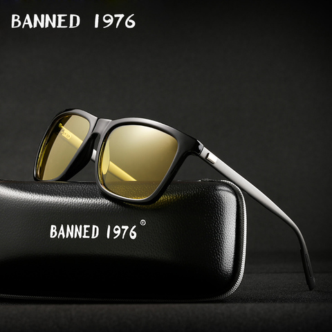 Lunettes de vision nocturne en aluminium Anti-éblouissement, marque unisexe rétro Vintage, lunettes de conduite de soirée pour hommes/femmes, 2022 ► Photo 1/6