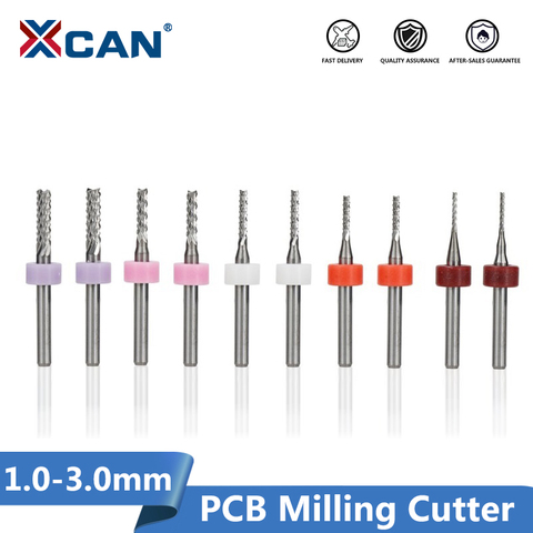 XCAN-fraise à gravure de maïs, 10 pièces en carbure, 1.0-3.0mm, CNC embouts de routeur pour Machine PCB ► Photo 1/5