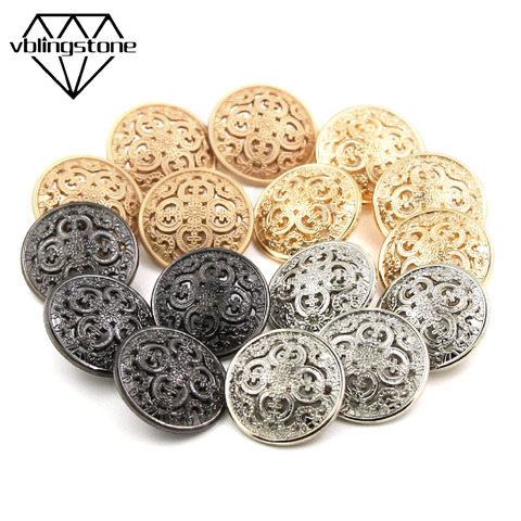 Boutons décoratifs en métal pour vêtements, 5 pièces, boutons en or ronds creux sculptés, couture artisanat Scrapbooking, chandails Blazer DIY ► Photo 1/6