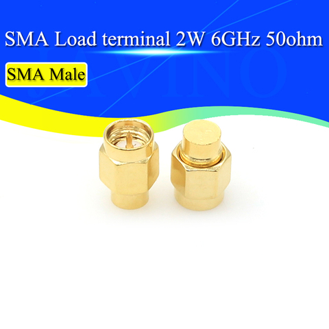 Accessoires de terminaison coaxiale SMA mâle RF, connecteurs de charge plaqué or, 2 pièces, 2W 6GHz 50 ohm ► Photo 1/6