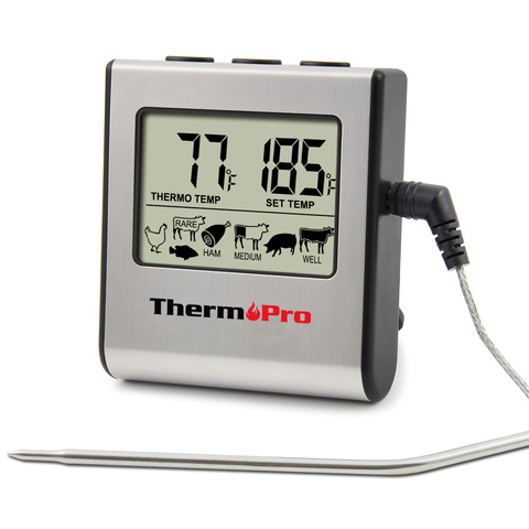 ThermoPro TP-16 Thermomètre Numérique Pour Four Fumeur Bonbon Liquide Cuisine Cuisson Griller Viande BBQ Thermomètre et Minuterie ► Photo 1/6