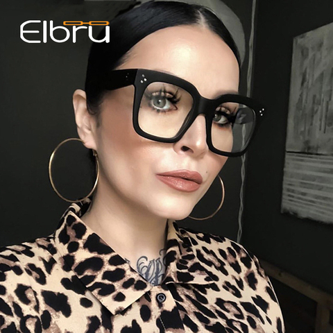 Elbru – lunettes carrées à grande monture pour hommes et femmes, verres optiques surdimensionnés, à la mode, 2022 ► Photo 1/6