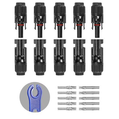 10 pièces connecteurs solaires reliant le câble solaire étanche PV connecteurs bricolage panneau solaire chargeur avec des outils de filature gratuitement ► Photo 1/6