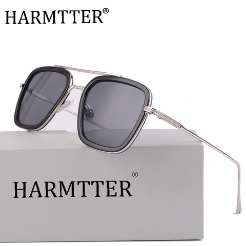 Lunettes de soleil Design de marque pour hommes | Lunettes de soleil Style de luxe Avengers Tony Stark pour femmes, carré homme, Oculos rétro homme fer ► Photo 1/6