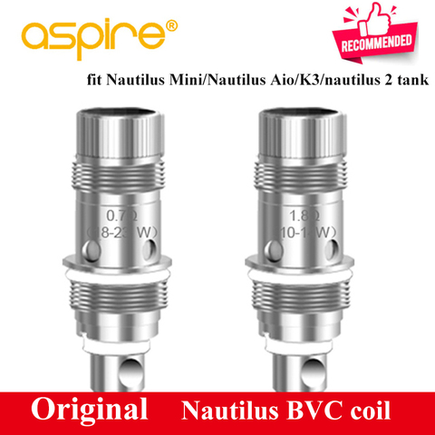 5 pcs/lot Aspire Nautilus 2 BVC Bobine Vaporisateur Bobine 0.7/1.6/1.8 ohm Remplacement E Cigarettes Bobines pour nautilus Mini/Nautilus Aio/K3 ► Photo 1/6