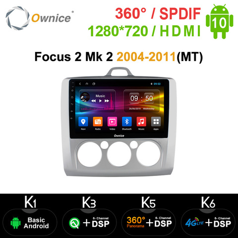 6G + 128G Ownice 8 Core Android 10.0 voiture 2Din Radio lecteur DVD DSP 4G SPDIF GPS Navi pour Ford Focus 2007 - 2015 Audio 1280*720 ► Photo 1/6