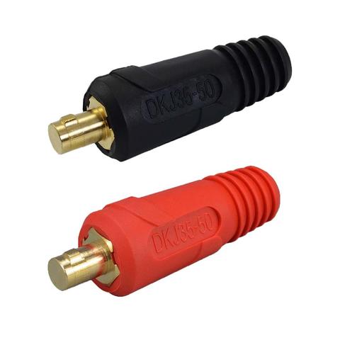 Connecteur de panneau de câble de soudage TIG DKJ35-50 315Amp Dinse, raccord rapide, couleur rouge et noir, 2 pièces ► Photo 1/3