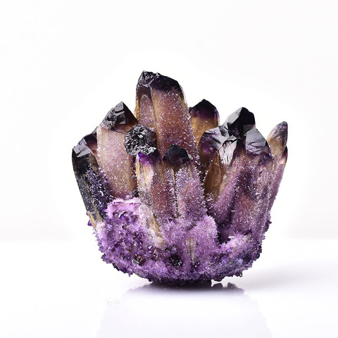 Cristal naturel améthyste spécimen minerai minéral jaune vert violet Quartz Reiki pierre de guérison cristaux bruts décor à la maison ► Photo 1/6