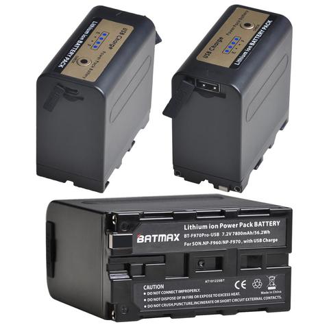 Batmax NP-F970 avec Charge USB Sortie NP-F960 NP-F960pro NP-F970pro Batterie Pour Sony PLM-100 CCD-TRV35 MVC-FD91 MC1500C L50 ► Photo 1/6