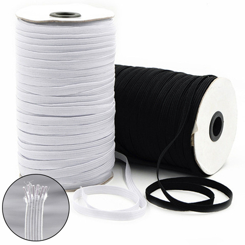 Bandes élastiques masques blanc noir 3mm 5mm 6mm 8mm 10mm 12mm haut élastique plat élastique élastique taille bande couture extensible corde bricolage masque ► Photo 1/6