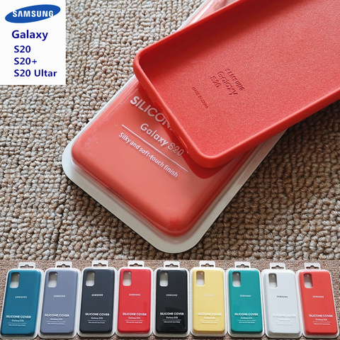 Samsung Galaxy S20 Ultra étui Silicone liquide soyeux couverture pour Galaxy S20 + S20 Plus S20 Ultra complet de protection avec boîte ► Photo 1/4
