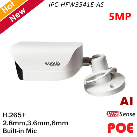 Dahua-caméra de surveillance IP POE hd 5MP (IPC-HFW3541E-AS), avec ia, dispositif de sécurité domestique, microphone et codec H.265 et système infrarouge (50m), protocole Onvif et téléphone portable ► Photo 1/2