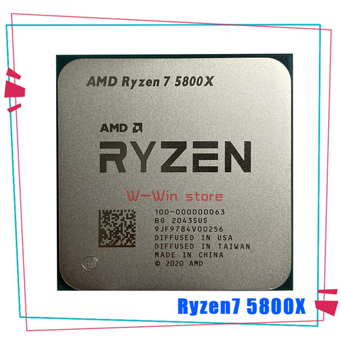 AMD – Ryzen 7 5800X R7 5800X, 3.8 GHz, 8 cœurs, 16 threads, 105W, L3 32M, prise 100-000000063, AM4, sans ventilateur ► Photo 1/1