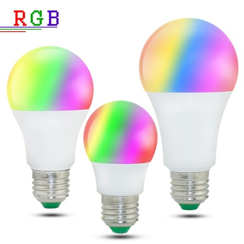 RGB lampe à led 5 W 10 W 15 W Led ampoule E27 dimmable 220 V RGBW RGBWW Spot lumière télécommande Ampolleta led RGB avec mémoire ► Photo 1/6