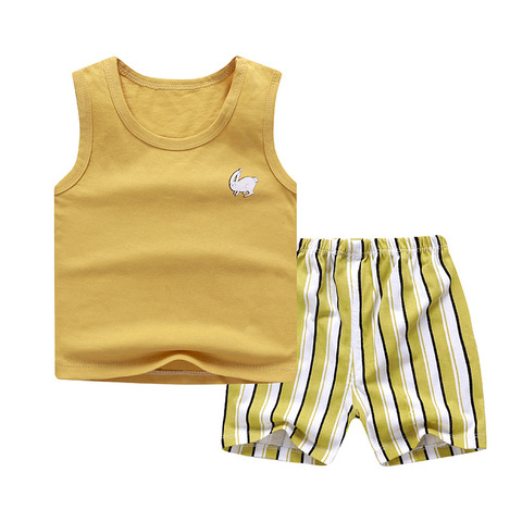 Vêtements d'été pour bébé garçon | 2022, design de dessin animé, gilet sans manche + short, 2 pièces, tenues pour nourrissons, combinaisons de Sport pour enfants ► Photo 1/6