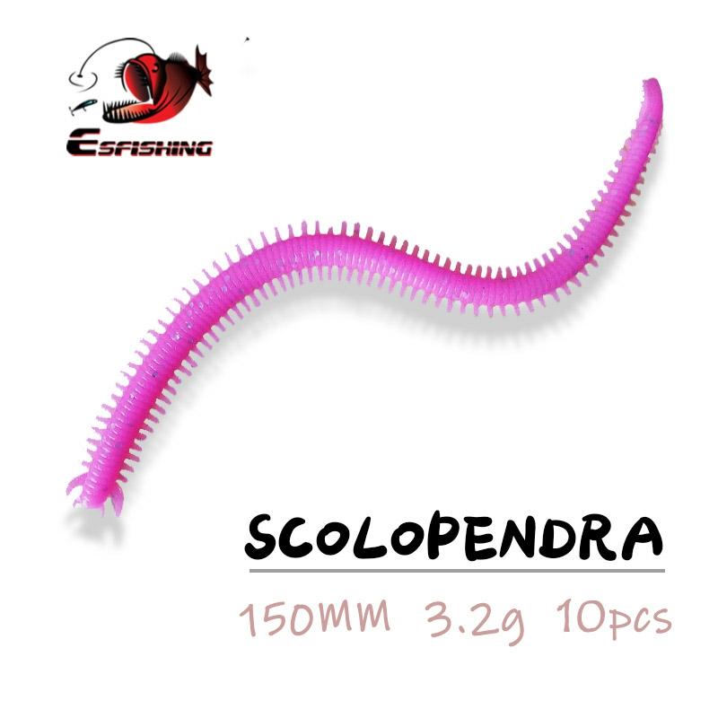 Leurre de pêche leurre doux Scolopendra ver 10 pièces 150mm 3.2g leurre artificiel pour carpe appât souple ► Photo 1/5