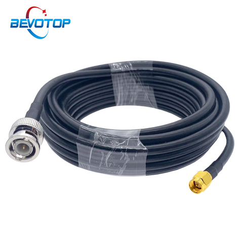 Adaptateur de connecteur de câble d'extension RF RG58, fiche mâle BNC vers SMA RG-58 50 Ohm, RF jumper Pigtail 0.5M 1M 2M 5M 10M 20M ► Photo 1/5