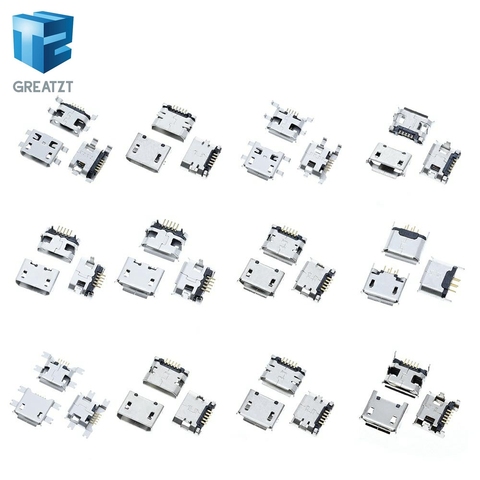 GREATZT – connecteur Micro USB 5 broches, prise femelle pour MP3/4/5 Huawei Lenovo ZTE et autres tablettes mobiles, 60 pièces = 12 modèles ► Photo 1/6