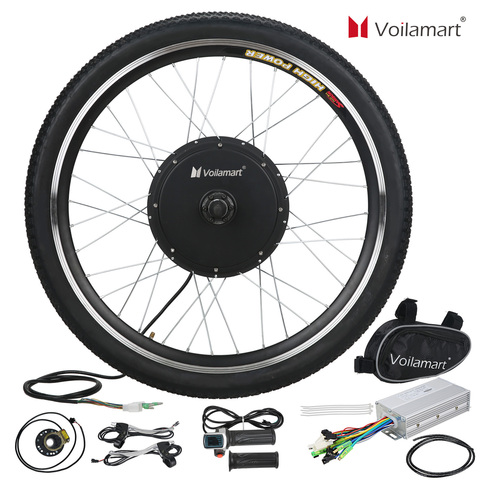 Sailamart – Kit de motorisation de vélo électrique, 26 pouces, 1000W, moteur intégré dans la roue avant ► Photo 1/6