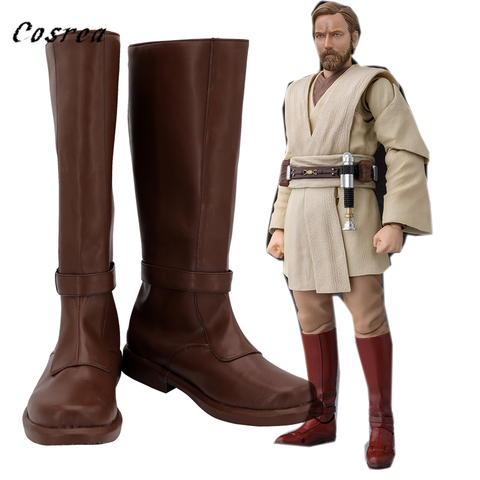 Star The Last Jedi Anakin Skywalker – chaussures Cosplay pour adultes, Obi Wan Anakin, bottes pour hommes et femmes, chaussures longues d'halloween ► Photo 1/6