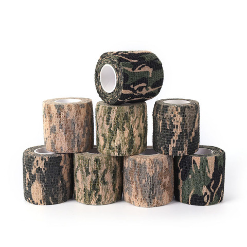 2 pièces Rouleau Camouflage Bandage enveloppement 4.5M Auto-Adhésif Pistolet Décor Militaire Stretch Bandage Médical ruban de Camouflage ► Photo 1/6