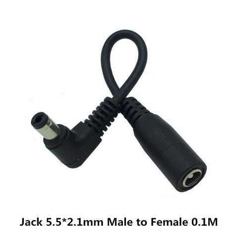 Câble d'alimentation pour caméra de vidéosurveillance, 10cm, 5.5x2.1mm, rallonge mâle 90 degrés à Angle droit vers femelle 5.5x2.1mm ► Photo 1/5