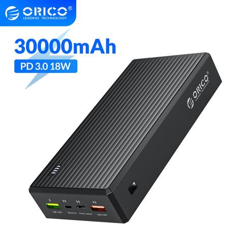 ORICO 18W PD chargeur batterie externe 30000mAh type-c PD3.0 chargeur rapide Powerbank chargeur externe Portable pour Smartphone tablette ► Photo 1/6