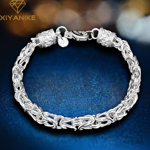 XIYANIKE 925 en argent Sterling cadeau d'anniversaire créatif Vintage Bracelets pour femme amoureux à la mode à la main bijoux cadeau ► Photo 1/5