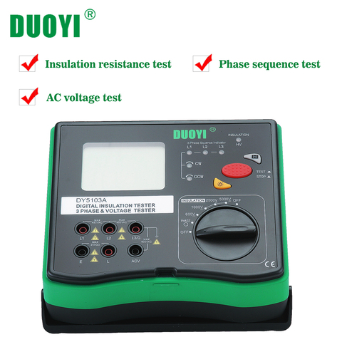 DUOYI DY5103A testeur de résistance d'isolation terre testeur de résistance au sol voltmètre numérique multimètre Megger testeur d'isolation ► Photo 1/1