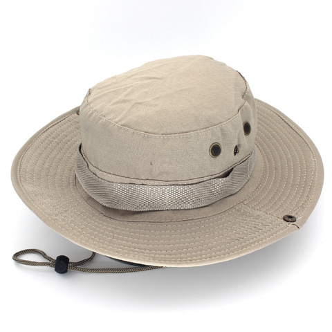 Chapeau seau Safari Boonie chapeau hommes Panama pêche coton extérieur unisexe femmes été chasse Bob Protection solaire armée Boonie chapeaux ► Photo 1/6