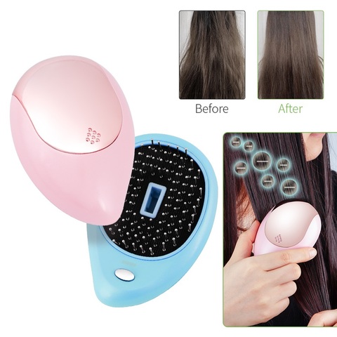 Portable électrique cheveux brosse ionique cheveux lisseur brosse négatif Ion cheveux peigne Anti-statique masseur redressant peigne à cheveux ► Photo 1/6