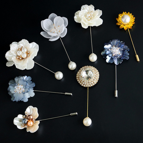 Broches Vintage abeille strass perle fleur cristal bijoux de luxe, Cardigan à aiguilles pull, revers broches écharpe boucle accessoires ► Photo 1/6