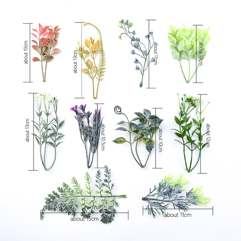 Plantes artificielles 20 pièces | Accessoires de décoration de maison, fausses fleurs en plastique pour scrapbooking, noël artisanat fait à la main pour mariage, vente en gros ► Photo 1/6