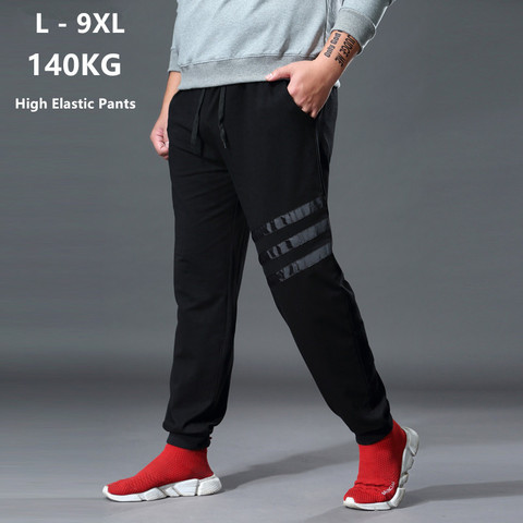 Pantalon de survêtement élastique pour homme, survêtement ample et extensible, grande taille 6XL et 7XL ► Photo 1/6