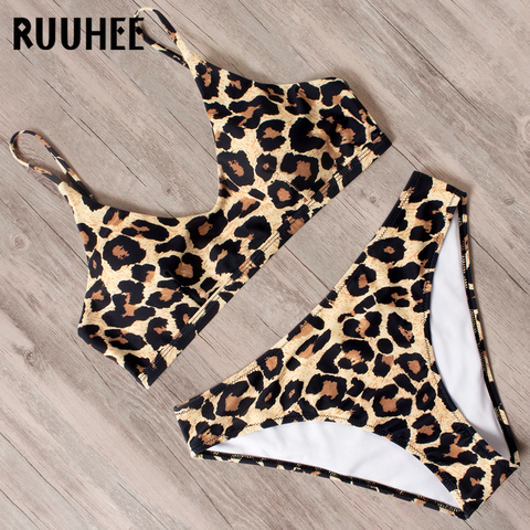 RUUHEE – maillot de bain imprimé léopard, soutien-gorge Push Up, avec coussinets, style brésilien, ensemble deux pièces, pour les femmes, vêtements de plage, tendance 2022 ► Photo 1/6