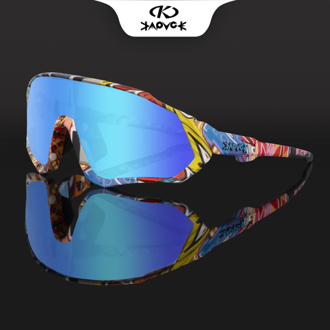 Lunettes de cyclisme hommes sport cyclisme lunettes VTT lunettes de cyclisme femme cyclisme lunettes de soleil UV400 lunettes 5 lentilles ► Photo 1/6