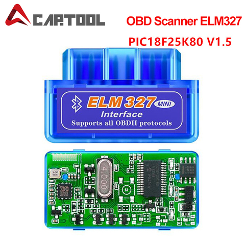 Mini ELM327 Bluetooth V1.5 Scanner de voiture, Android, PC, ELM 327 1.5 25K80, OBD2 ► Photo 1/6