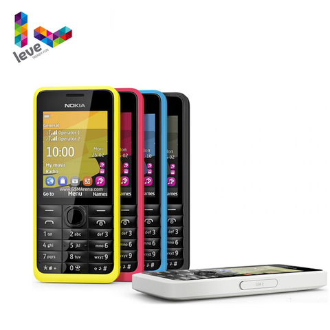 Téléphone portable d'origine Nokia 301 débloqué avec hébreu WCDMA 3MP 2.4 'simple et double carte Sim téléphone portable reconditionné ► Photo 1/6